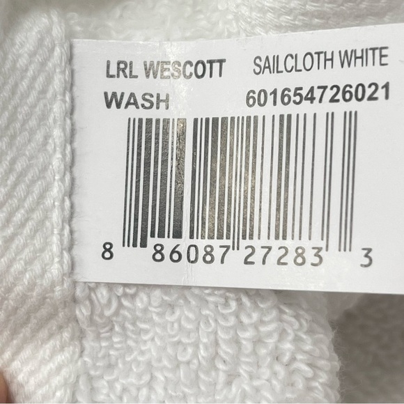 Lauren Ralph Lauren Wescott Sailcloth White set of 6 Wash cloths NWT - Picture 6 of 7